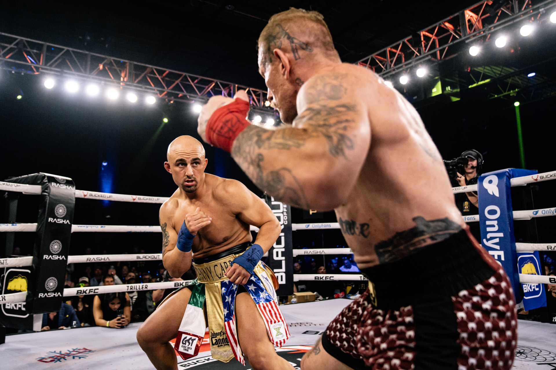 Johnny Cannoli squaring up in the BKFC ring